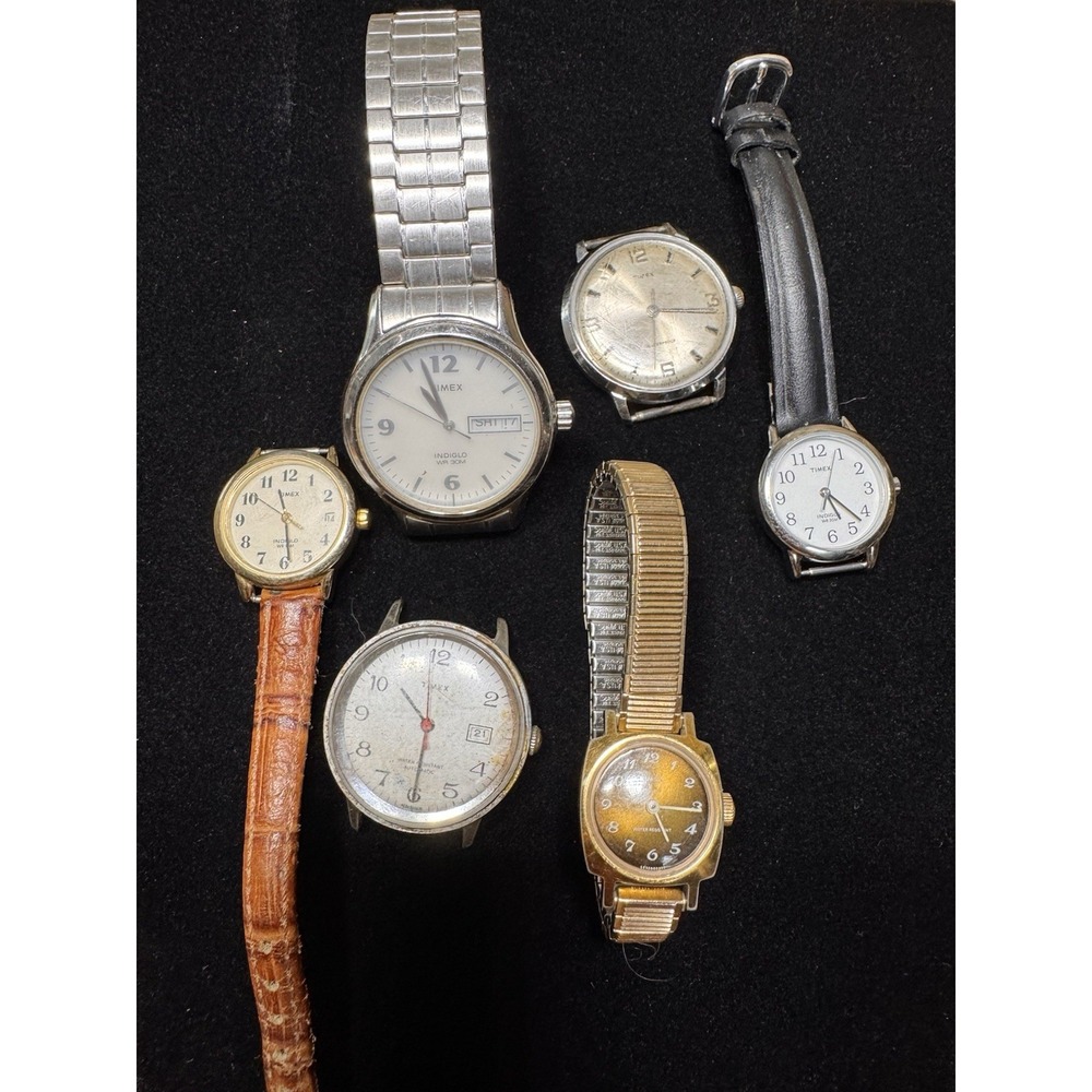 vintage Timex junk drawer Lot Of 6-see Description Not Working
